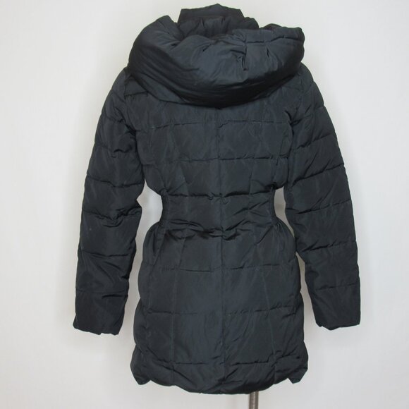 Cole Haan Black Signature Hooded Taffeta Down Puffer Coat Women's S Small - Picture 4 of 12